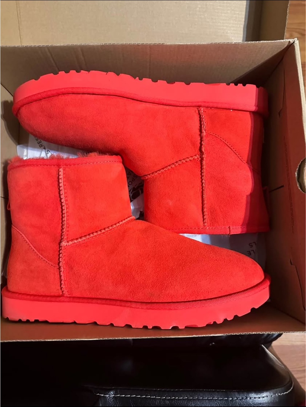 UGG Kids Red Suede Classic Mini Boot